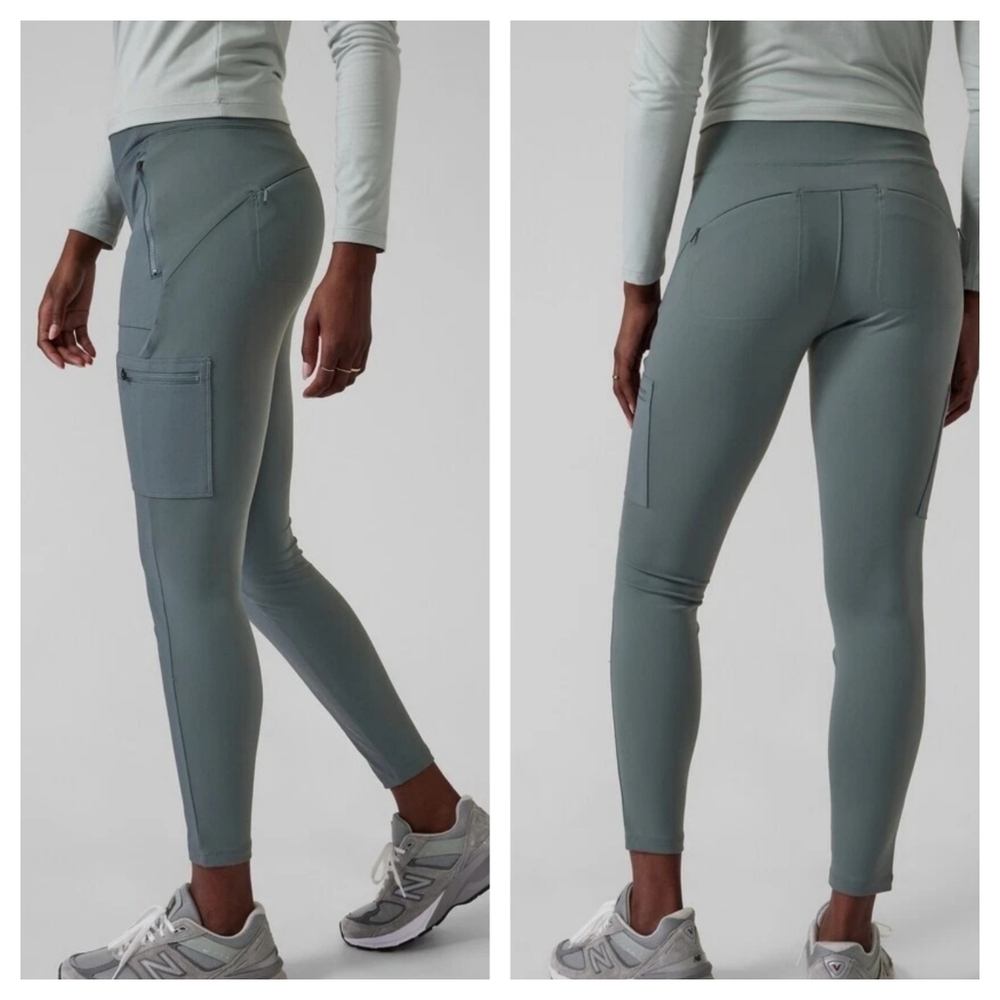 Athleta Sage Green Cargo Leggings